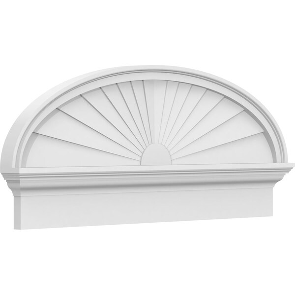 Ekena Millwork Elliptical Sunburst Architectural Grade PVC Combination Pediment, 38"W x 16-3/8"H x 2-3/4"P PEDPC038X165ELL01 - main